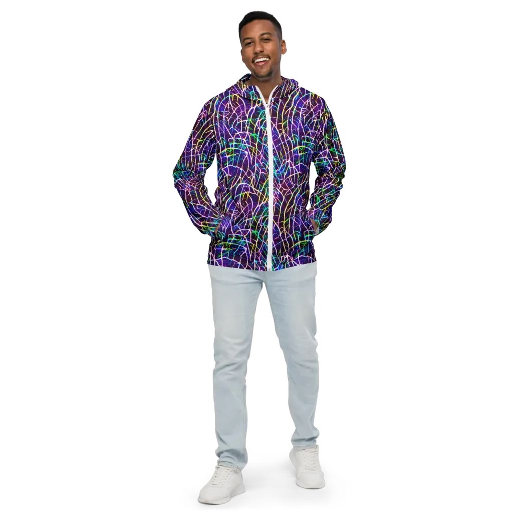 Cosmic Wiring on Men's Windbreaker — Front