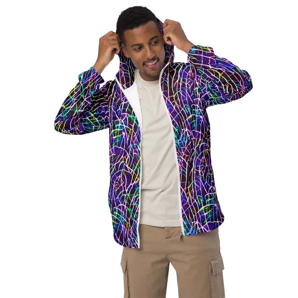 Cosmic Wiring on Men's Windbreaker — Front