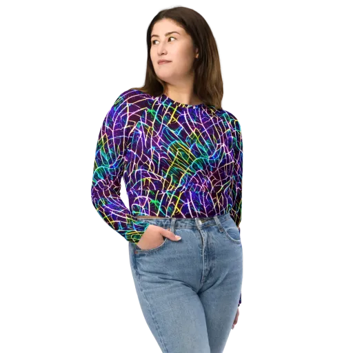 Cosmic Wiring on a Long Sleeve Crop Top