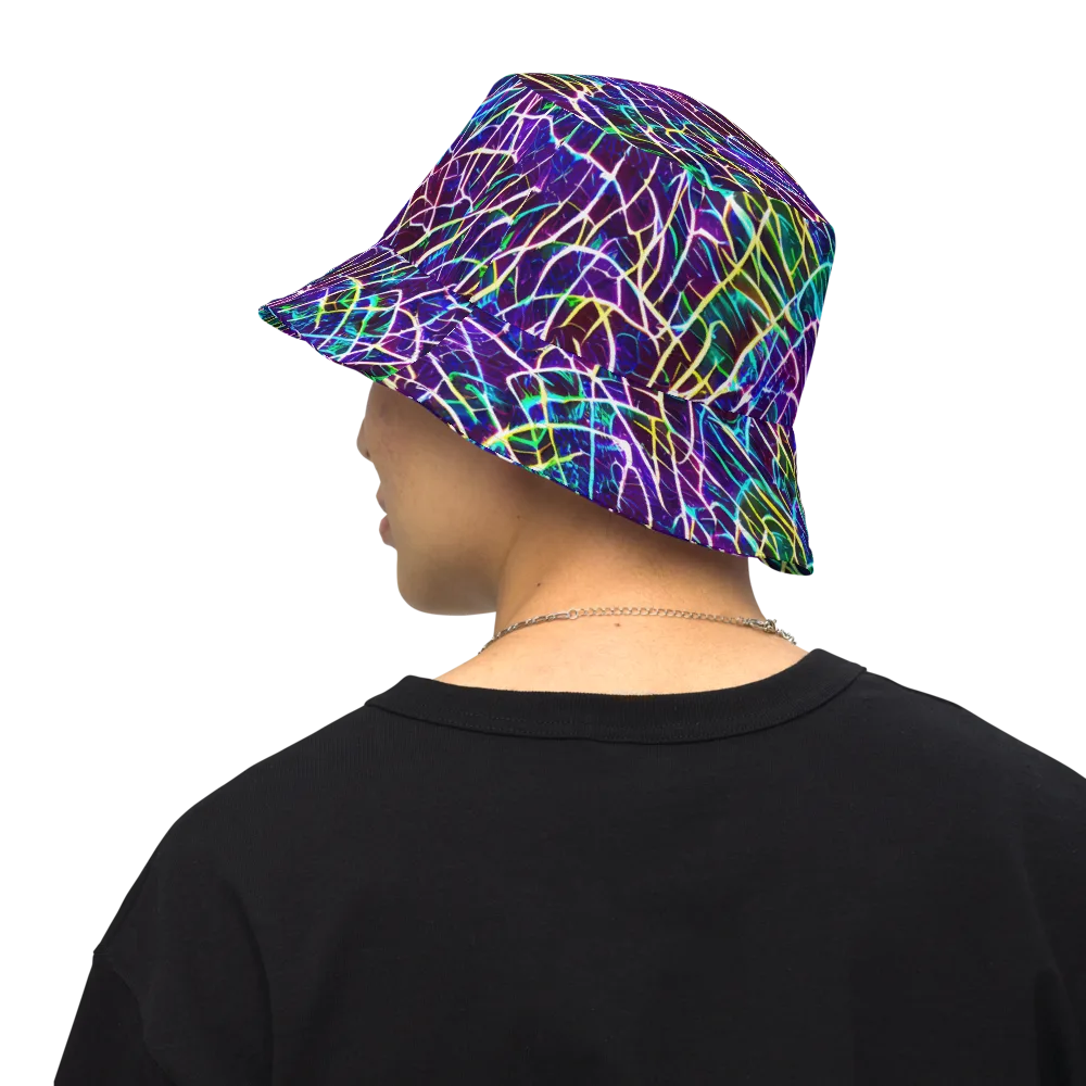 Cosmic Wiring on Reversible Bucket Hat — Back Inside