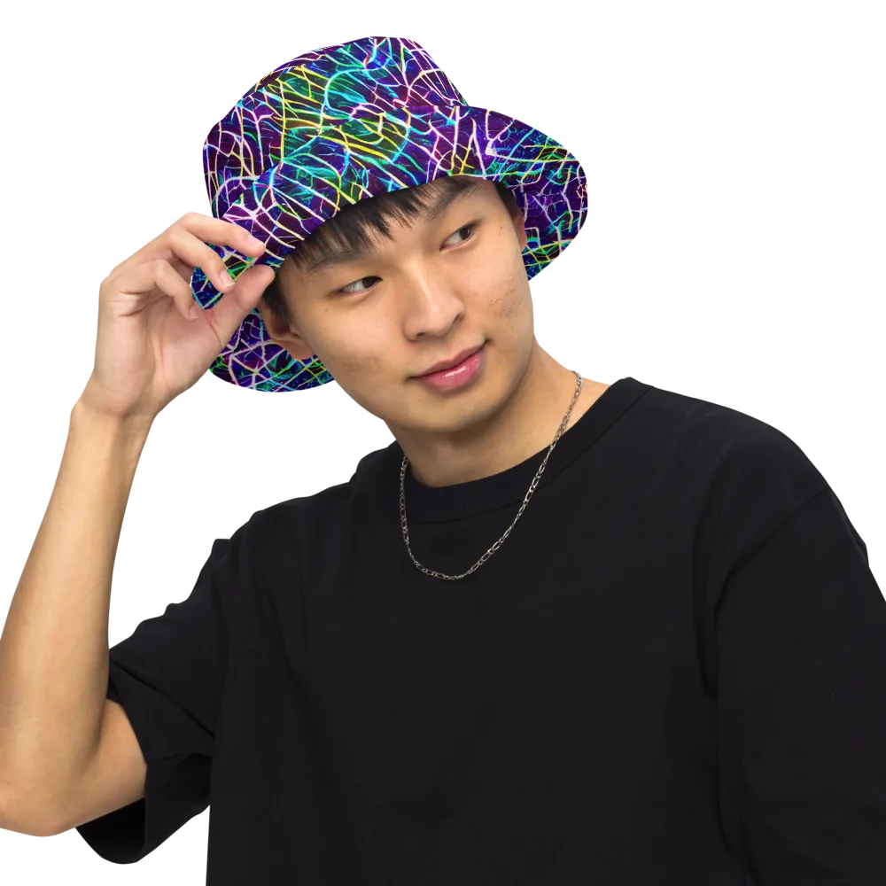 Cosmic Wiring on Reversible Bucket Hat — Front Inside