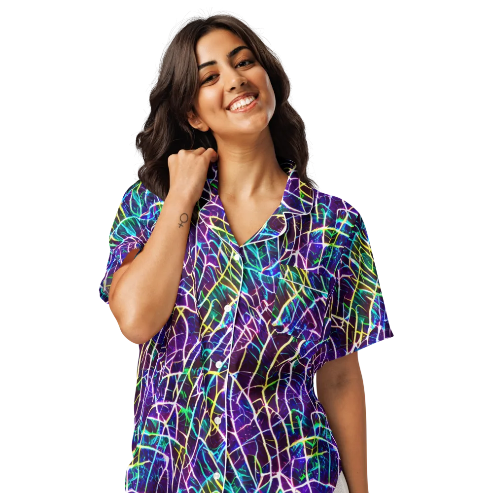 Cosmic Wiring on Women's Short Sleeve Pajama Top — Front