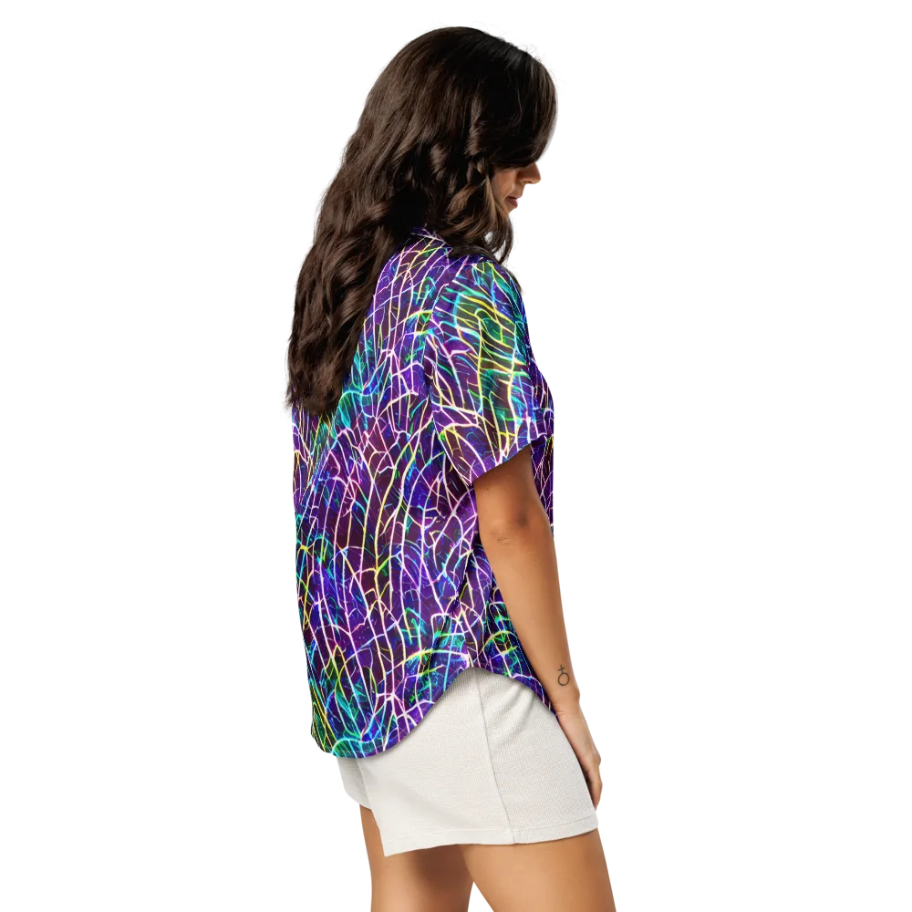 Cosmic Wiring on Women's Short Sleeve Pajama Top — Right Back