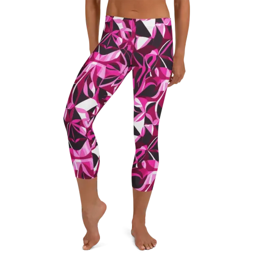 Fuchsia Kaleidoscope on a Capri Leggings