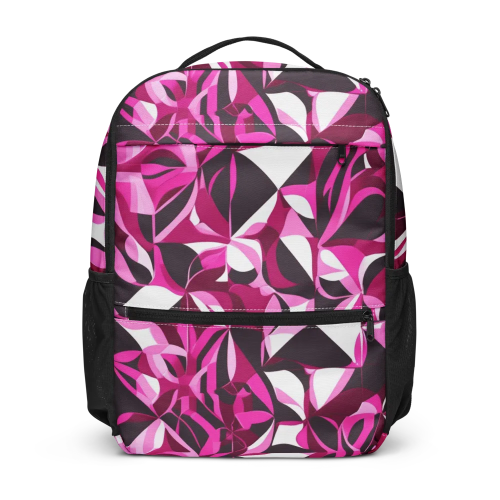 Fuchsia Kaleidoscope on Utility Backpack — Front