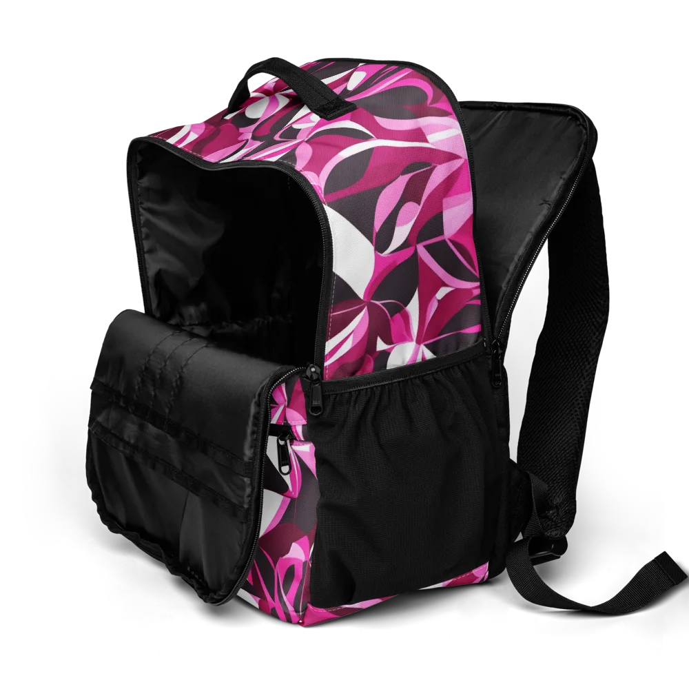 Fuchsia Kaleidoscope on Utility Backpack — Product details 2