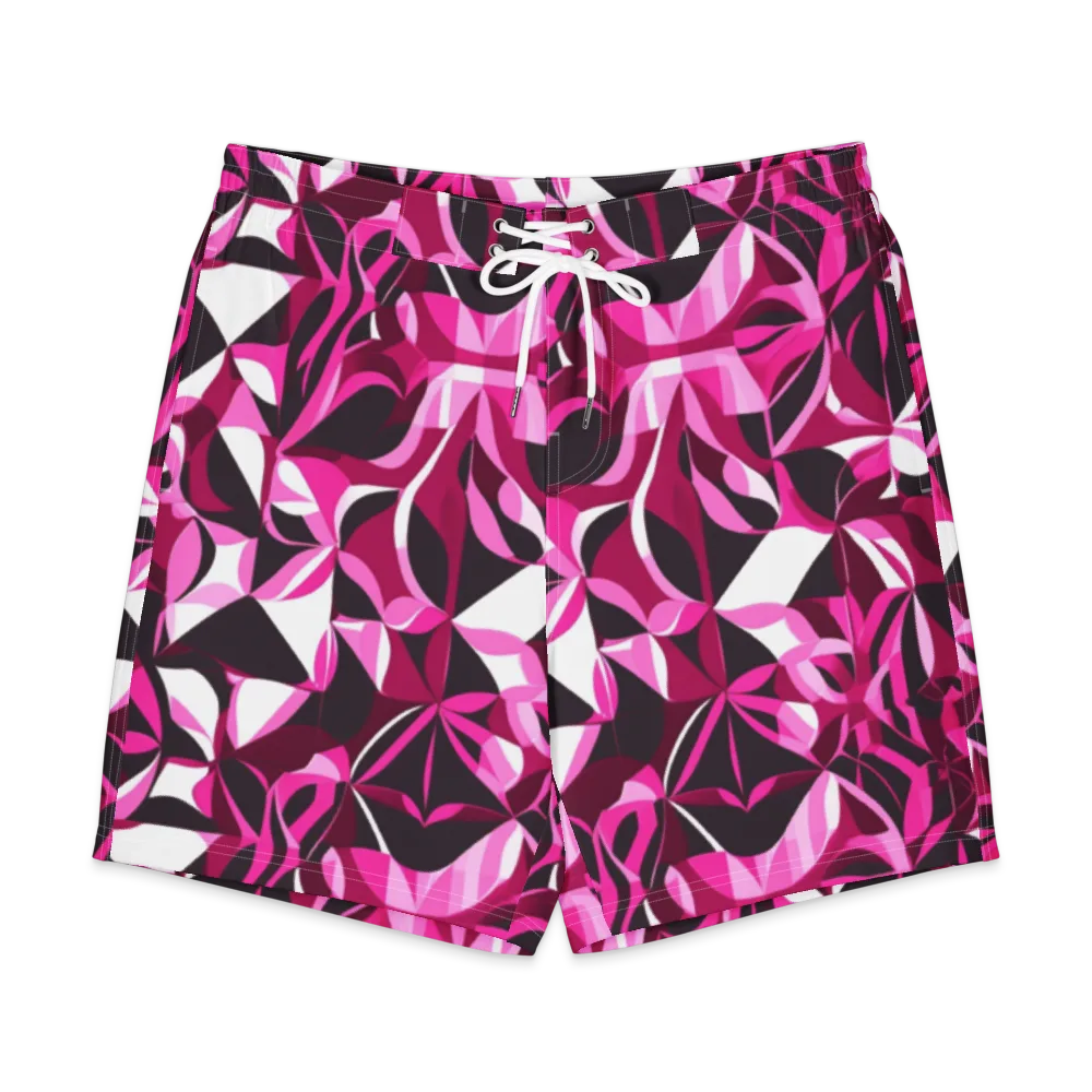 Fuchsia Kaleidoscope on Men's Board Shorts — Front