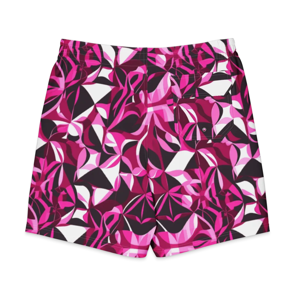 Fuchsia Kaleidoscope on Men's Board Shorts — Back