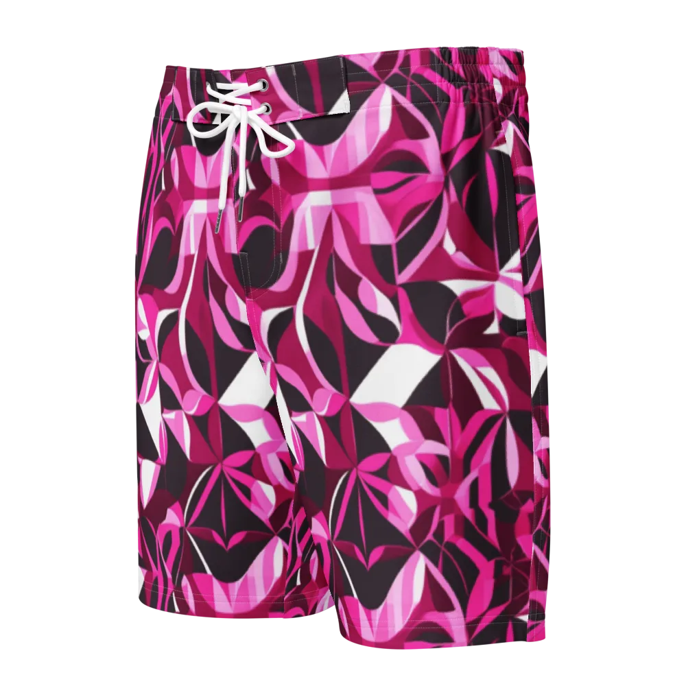 Fuchsia Kaleidoscope on Men's Board Shorts — Front