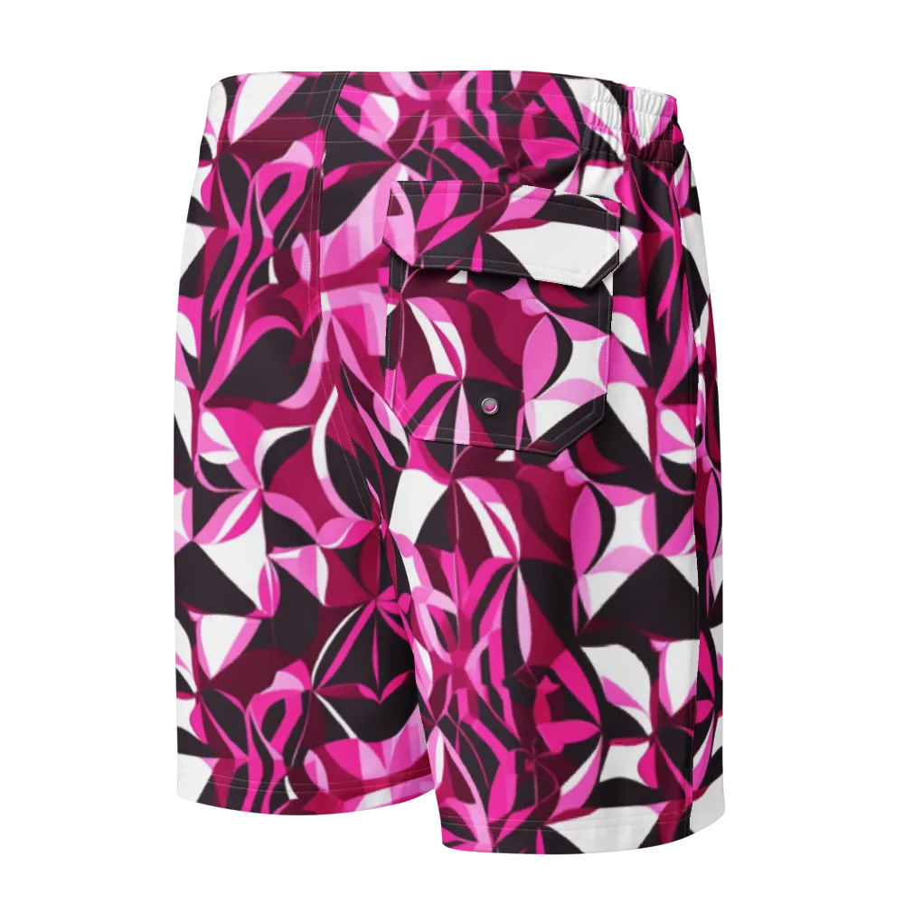 Fuchsia Kaleidoscope on Men's Board Shorts — Back