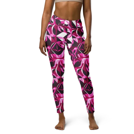 Fuchsia Kaleidoscope on a Yoga Leggings