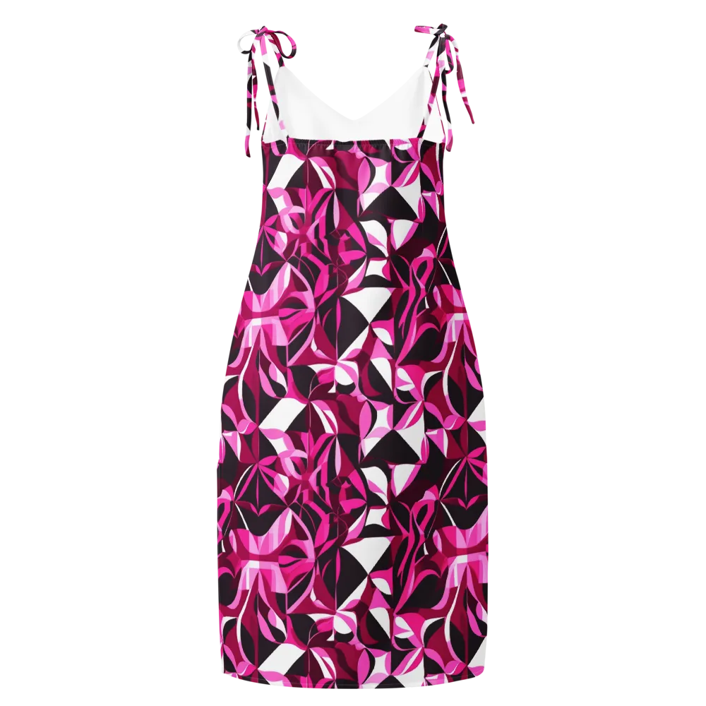 Fuchsia Kaleidoscope on Slip Dress — Back