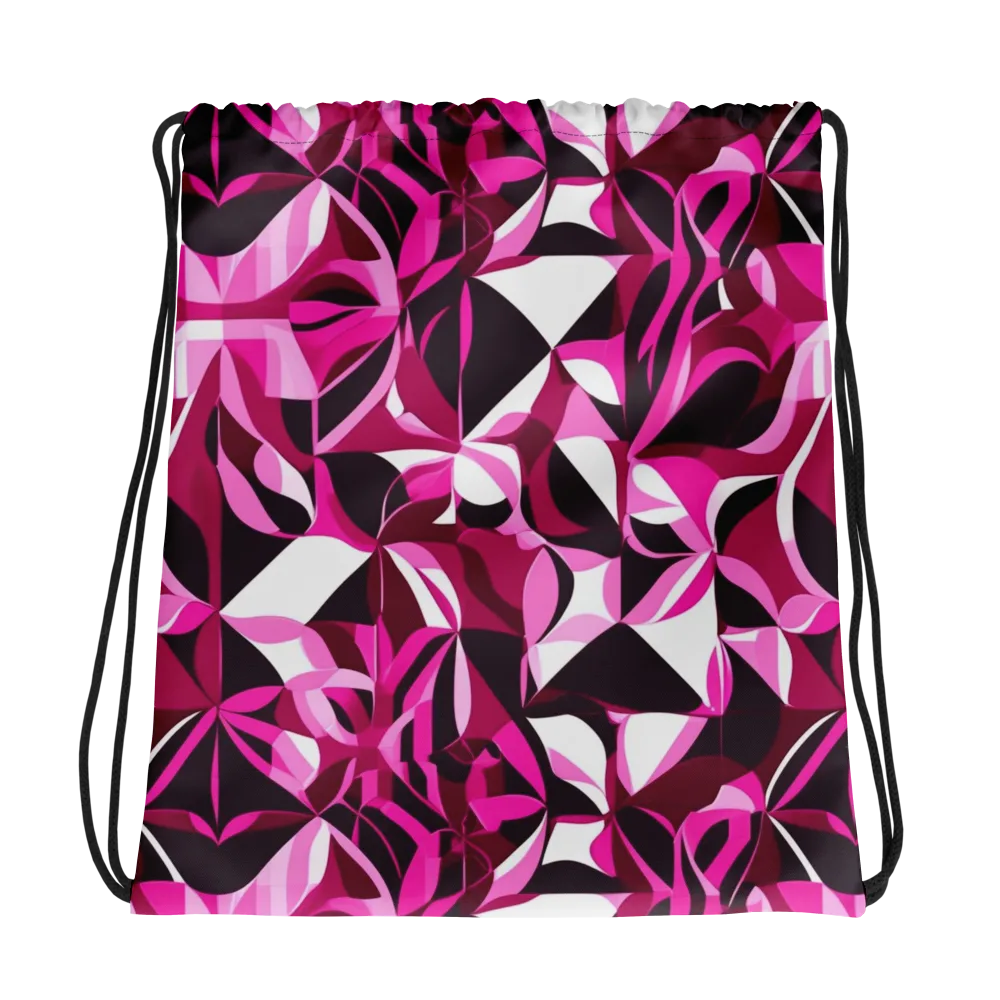 Fuchsia Kaleidoscope on Drawstring Bag — Photo