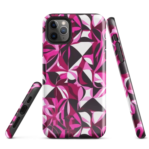 Fuchsia Kaleidoscope on a Tough Case for iPhone®