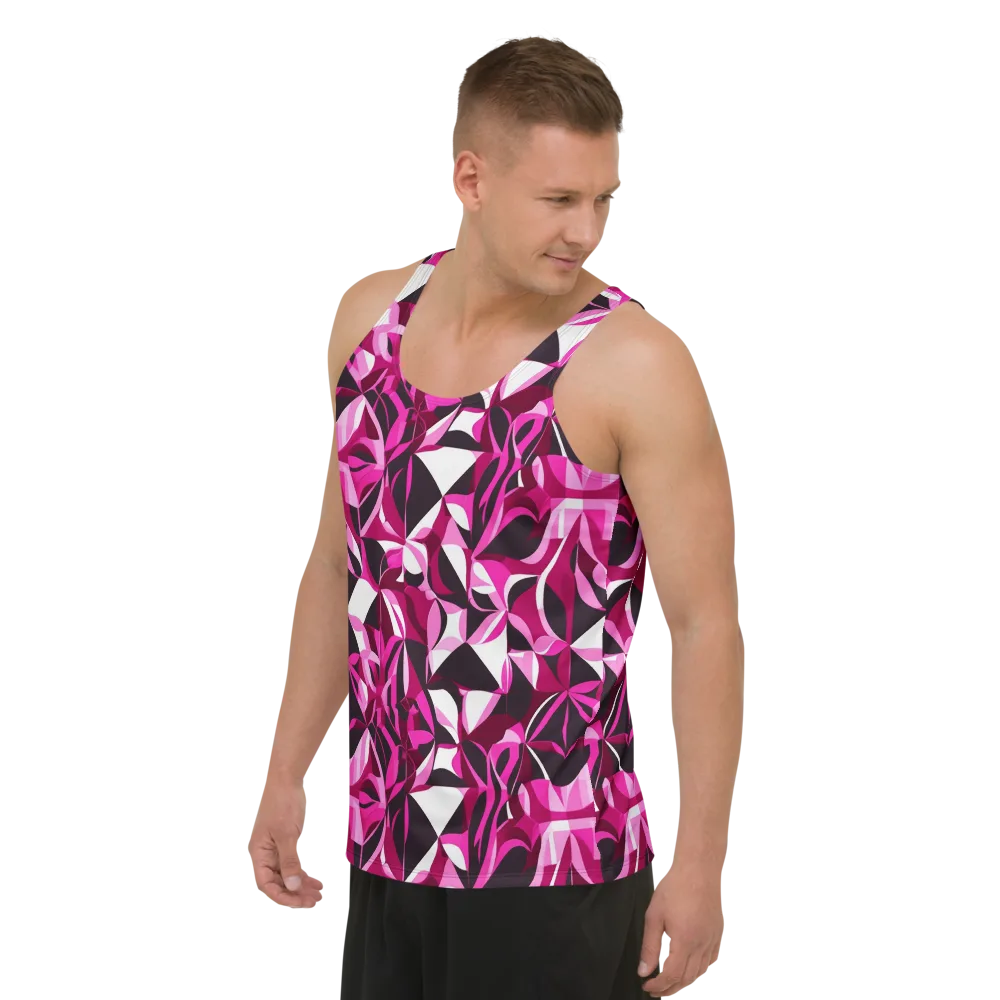 Fuchsia Kaleidoscope on Men's Tank Top — Left Front