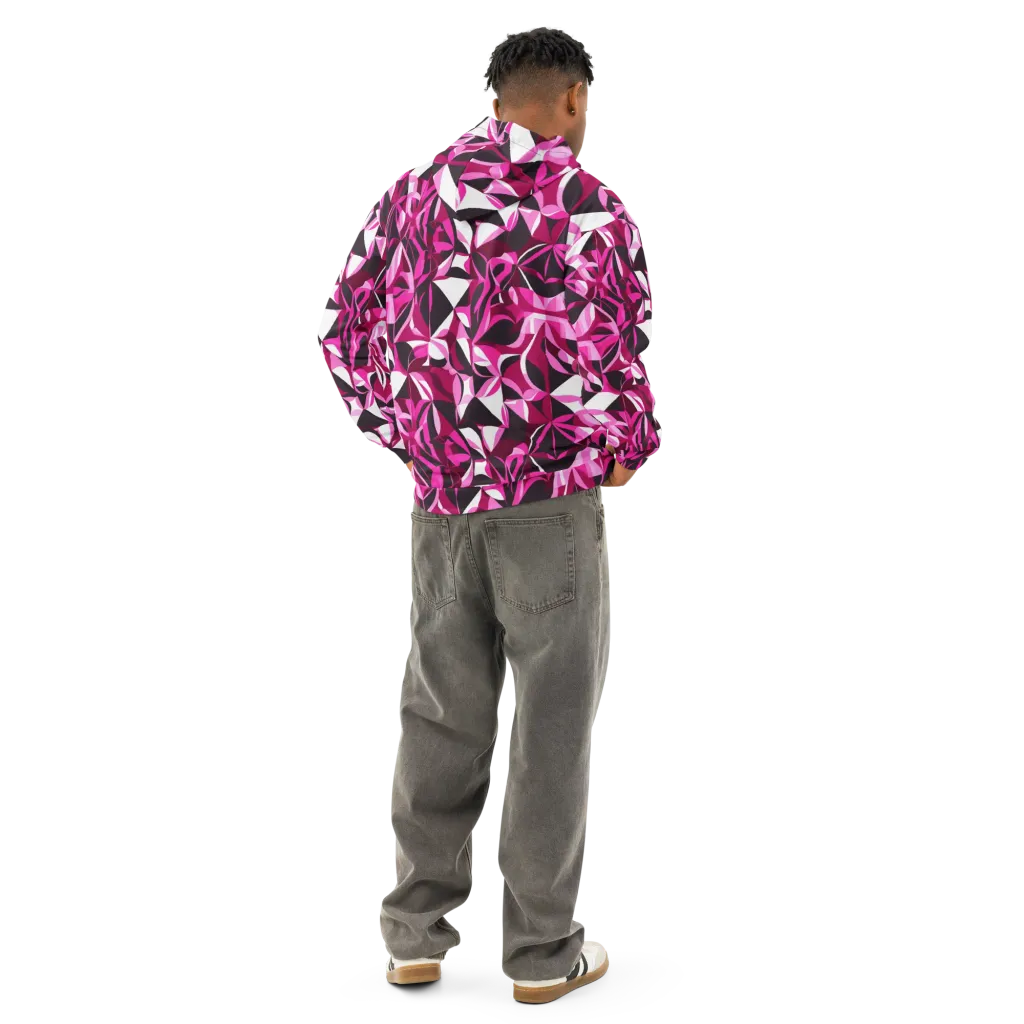 Fuchsia Kaleidoscope on Cotton Hoodie — Back