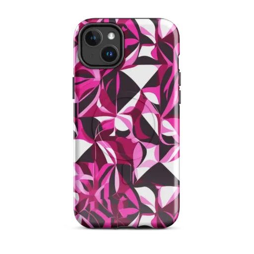 Fuchsia Kaleidoscope on a MagSafe Tough Case for iPhone®
