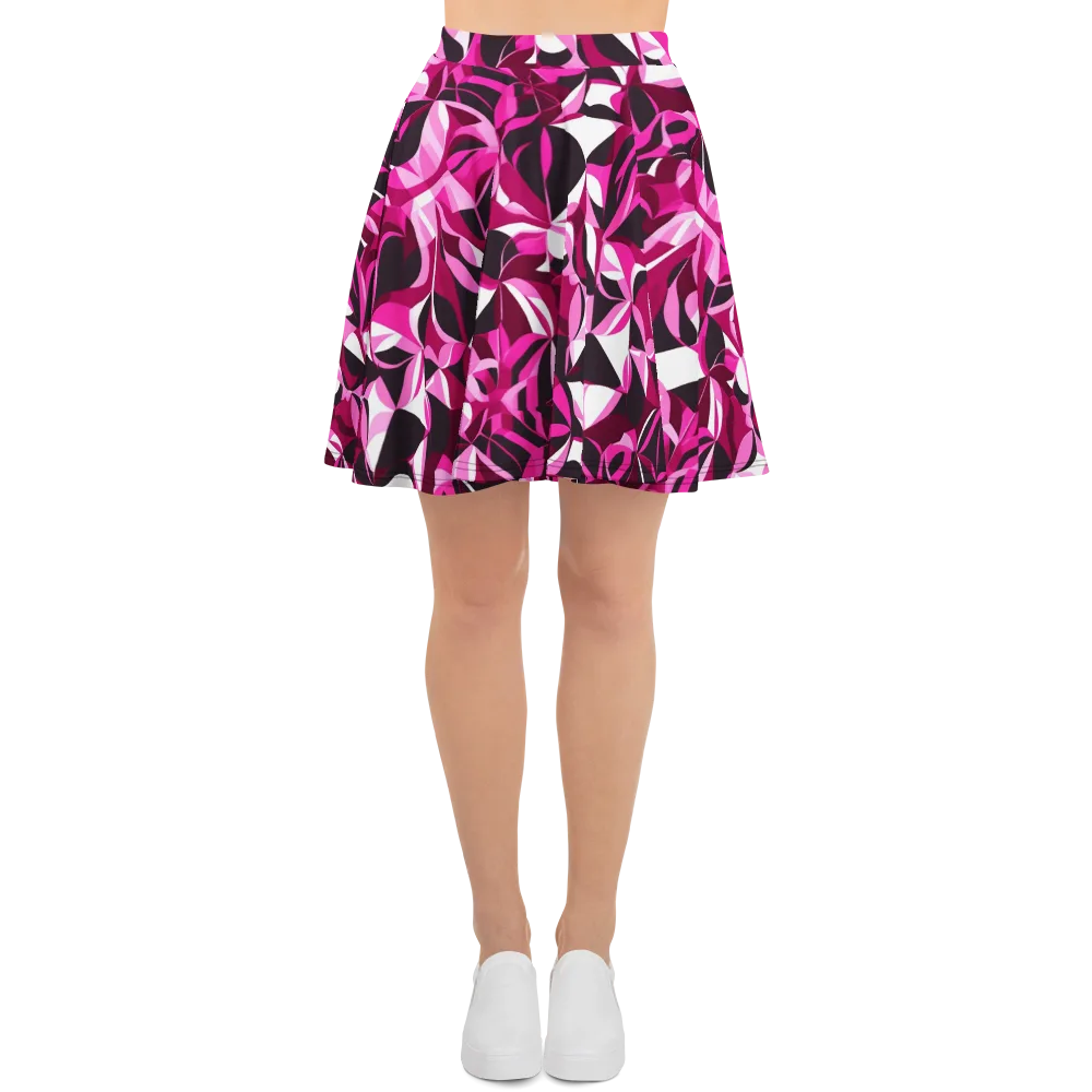 Fuchsia Kaleidoscope on Skater Skirt — Front