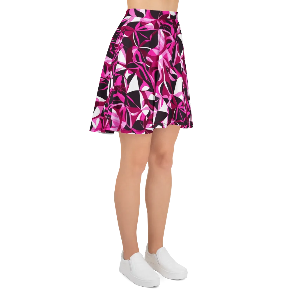 Fuchsia Kaleidoscope on Skater Skirt — Right