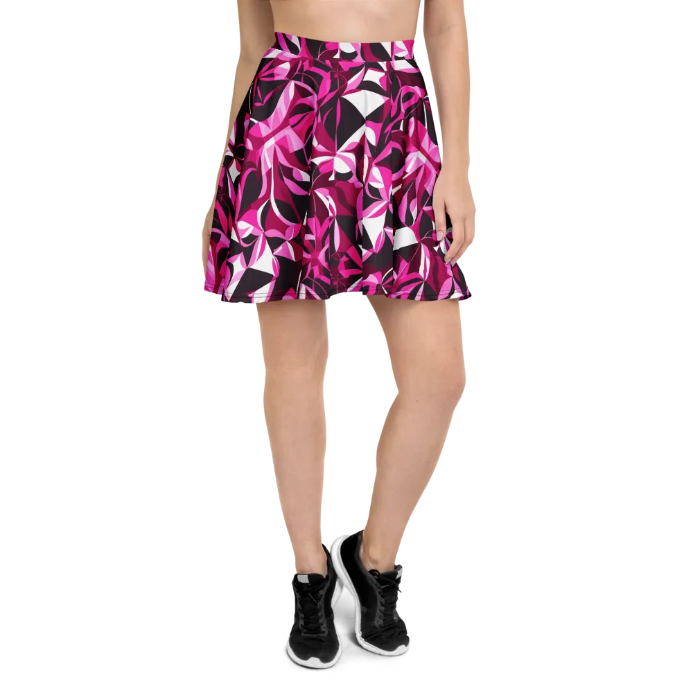 Fuchsia Kaleidoscope on Skater Skirt — Front