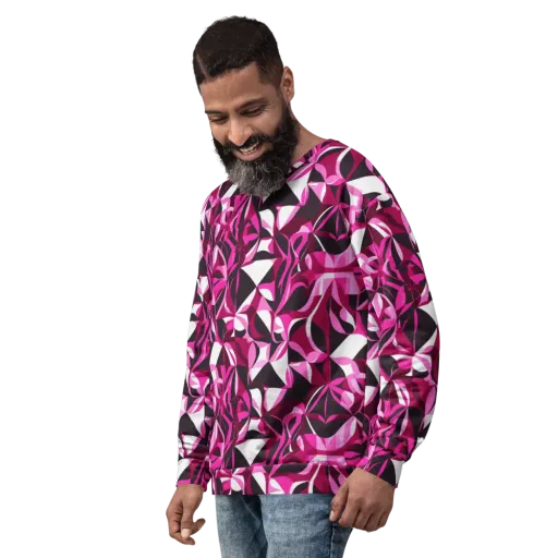Fuchsia Kaleidoscope on a Sweatshirt