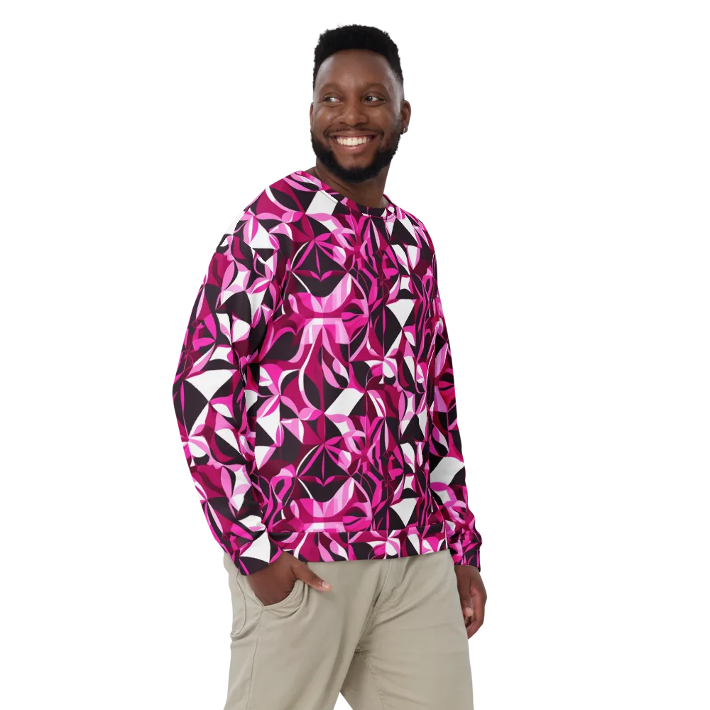 Fuchsia Kaleidoscope on Sweatshirt — Front