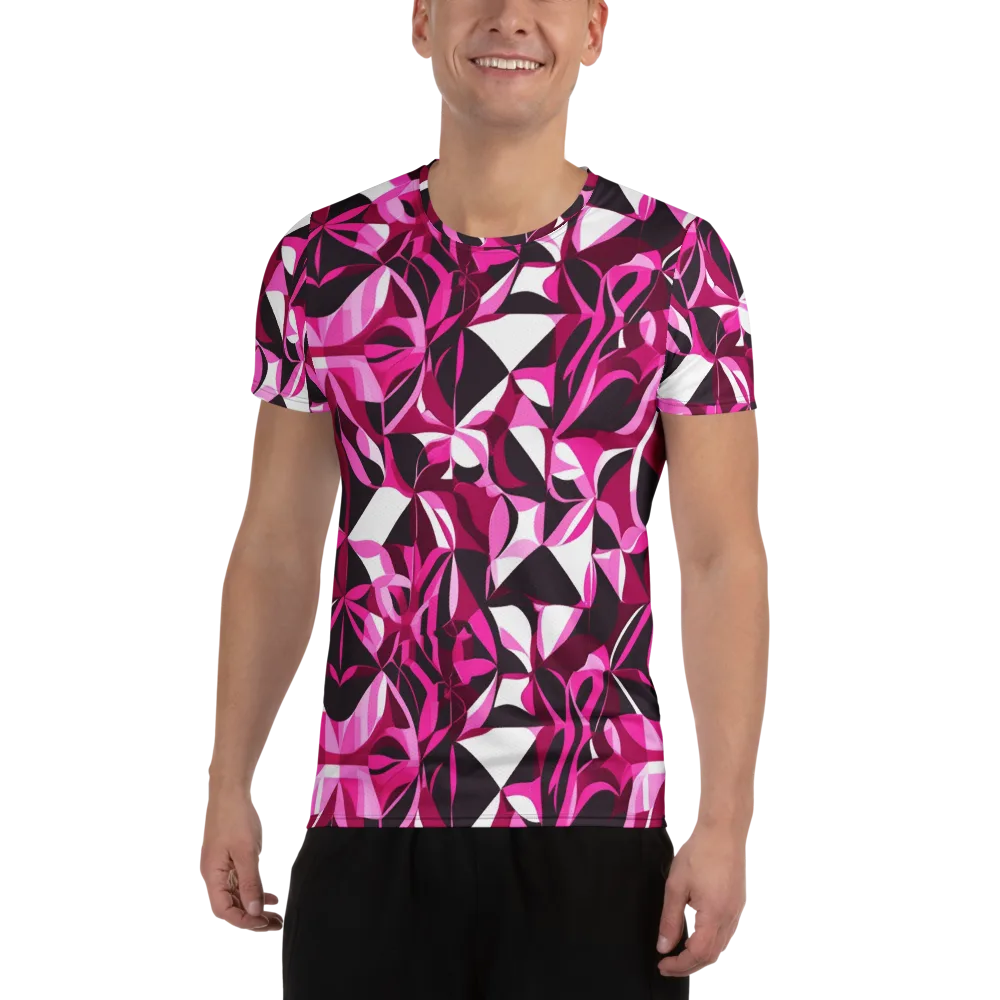 Fuchsia Kaleidoscope on Men's Athletic T-Shirt — Front