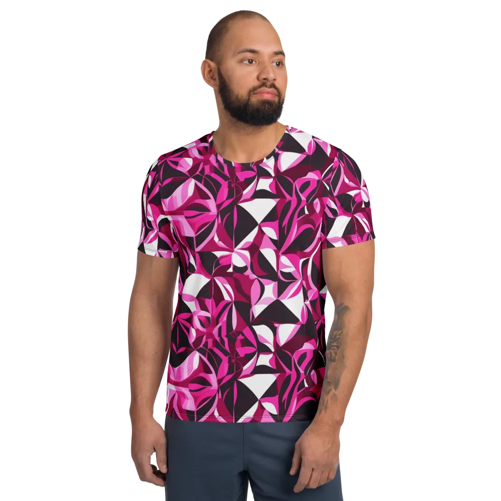 Fuchsia Kaleidoscope on Men's Athletic T-Shirt — Front