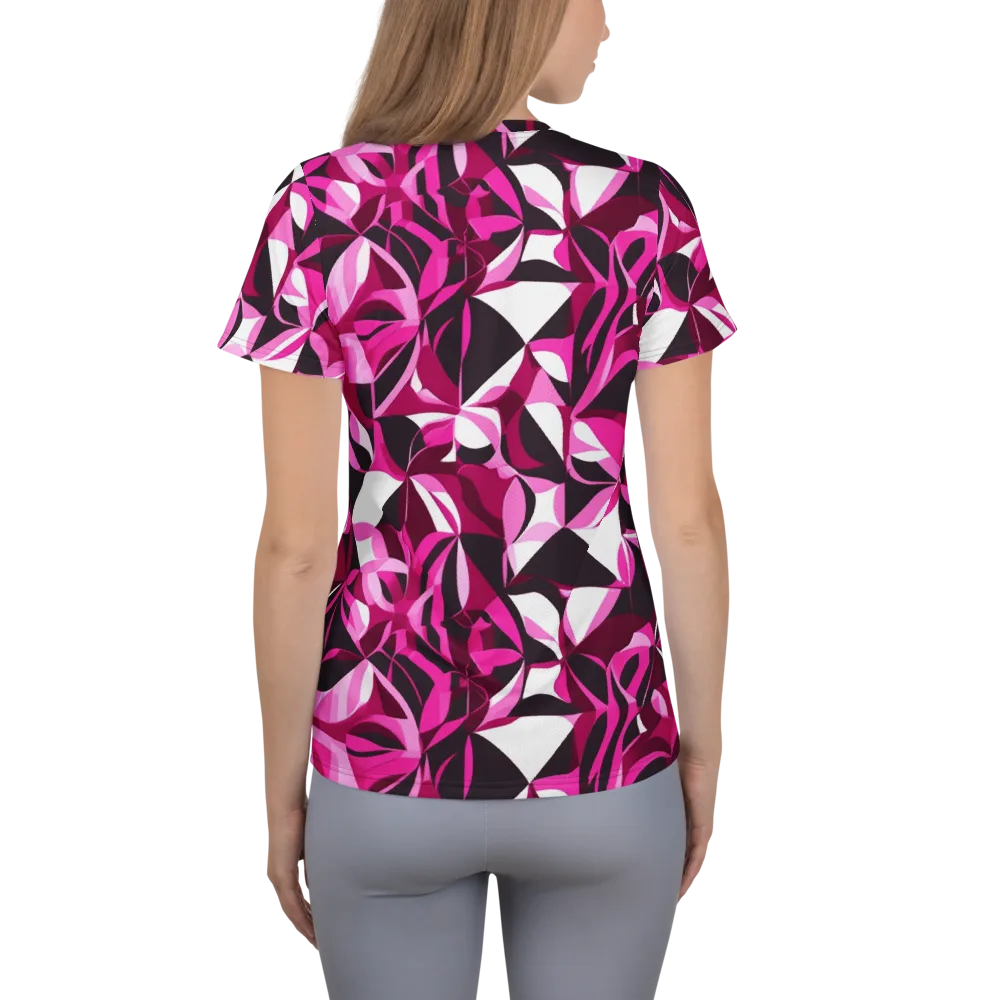 Fuchsia Kaleidoscope on Women's Athletic T-Shirt — Back