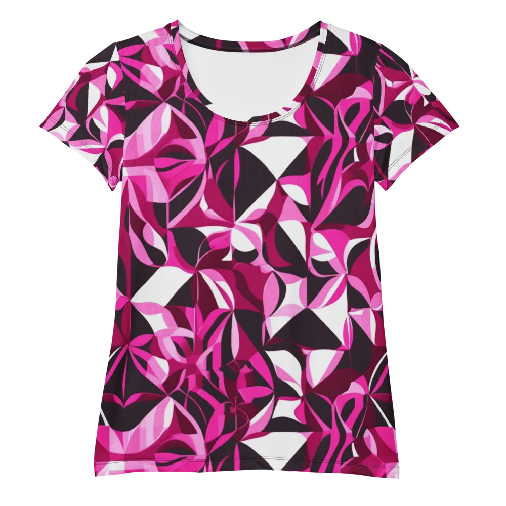 Fuchsia Kaleidoscope on Women's Athletic T-Shirt — Front