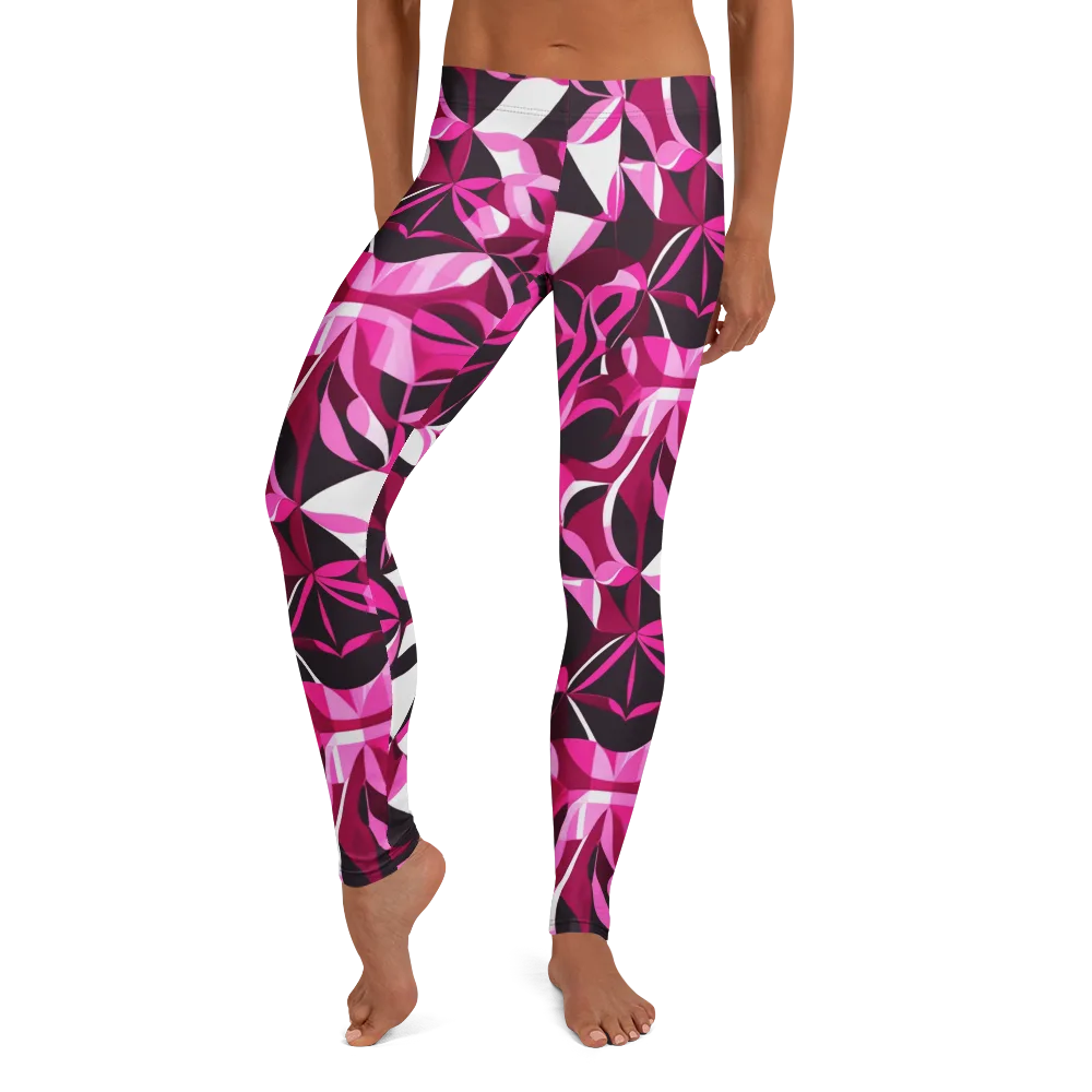 Fuchsia Kaleidoscope on Leggings — Front
