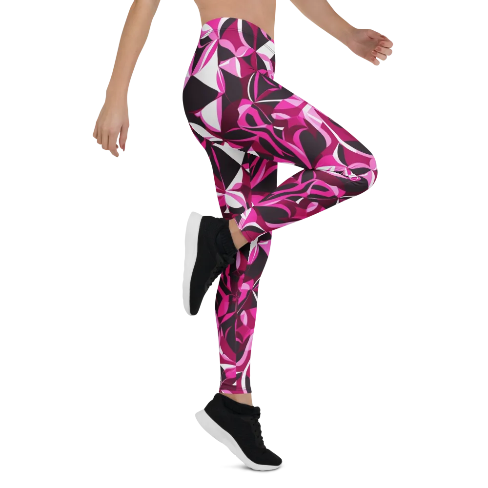 Fuchsia Kaleidoscope on Leggings — Right