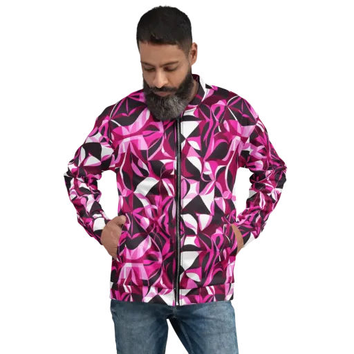 Fuchsia Kaleidoscope on a Bomber Jacket
