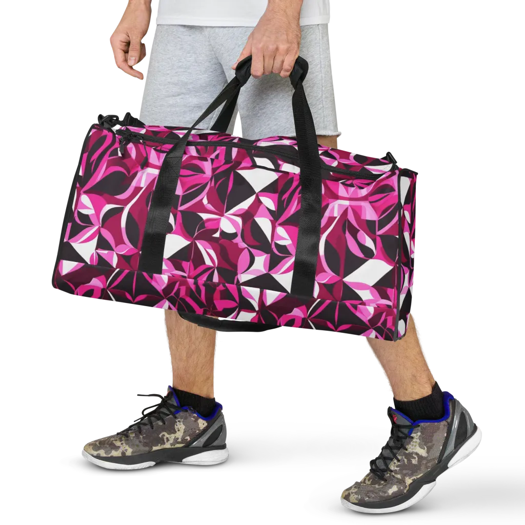 Fuchsia Kaleidoscope on Duffle Bag — Front