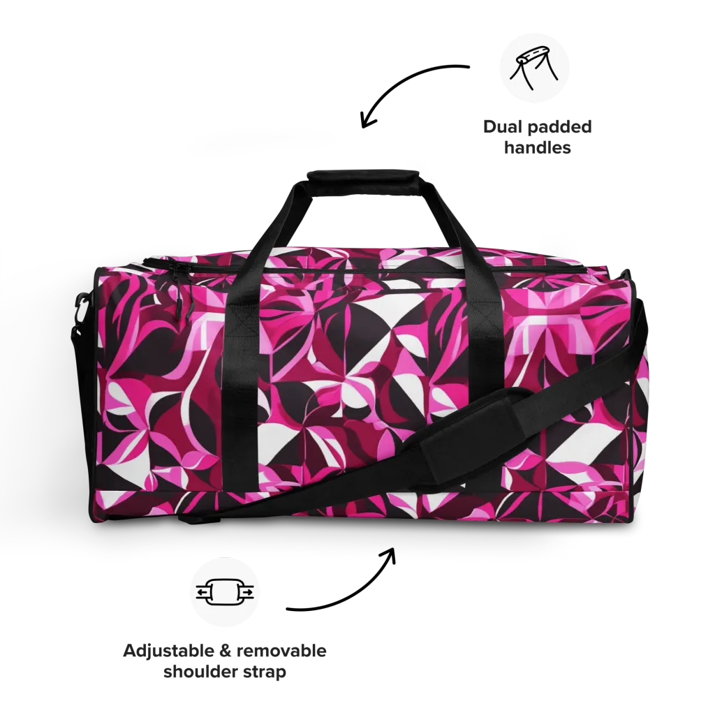 Fuchsia Kaleidoscope on Duffle Bag — Front