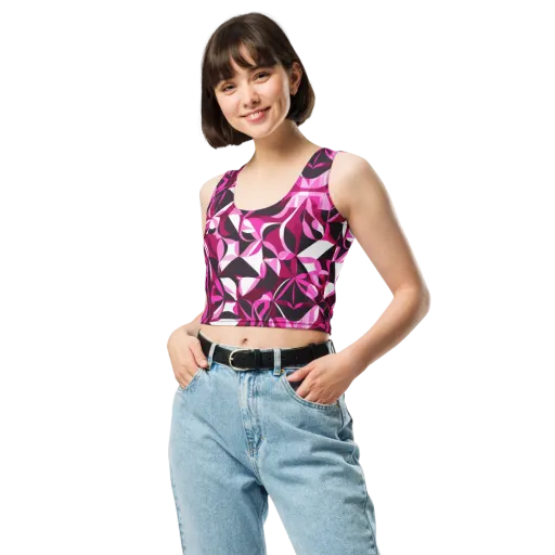 Fuchsia Kaleidoscope on a Crop Top