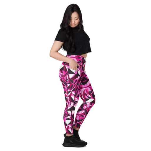 Fuchsia Kaleidoscope on a Leggings with Pockets