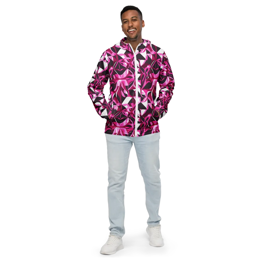 Fuchsia Kaleidoscope on Men's Windbreaker — Front