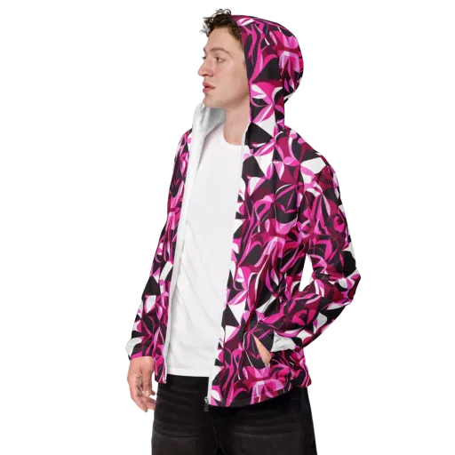 Fuchsia Kaleidoscope on a Men's Windbreaker