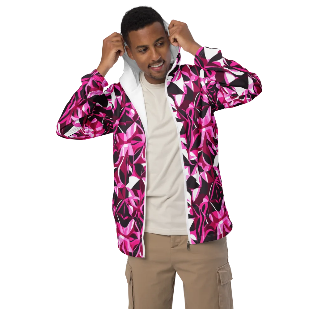 Fuchsia Kaleidoscope on Men's Windbreaker — Front
