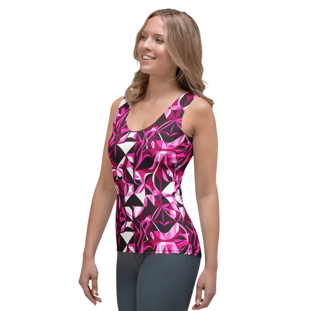 Fuchsia Kaleidoscope on Women's Tank Top — Left Front