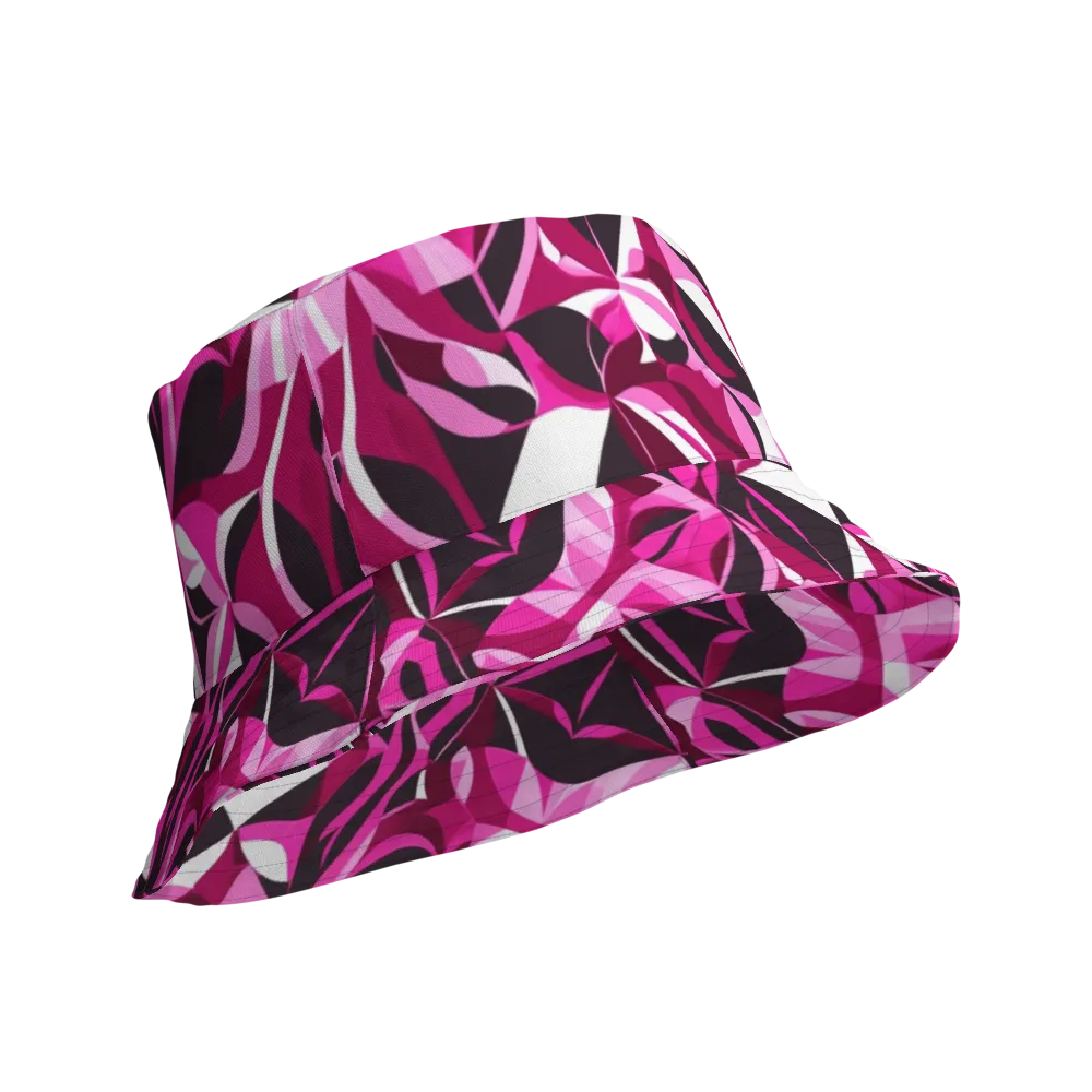 Fuchsia Kaleidoscope on Reversible Bucket Hat — Product details Outside