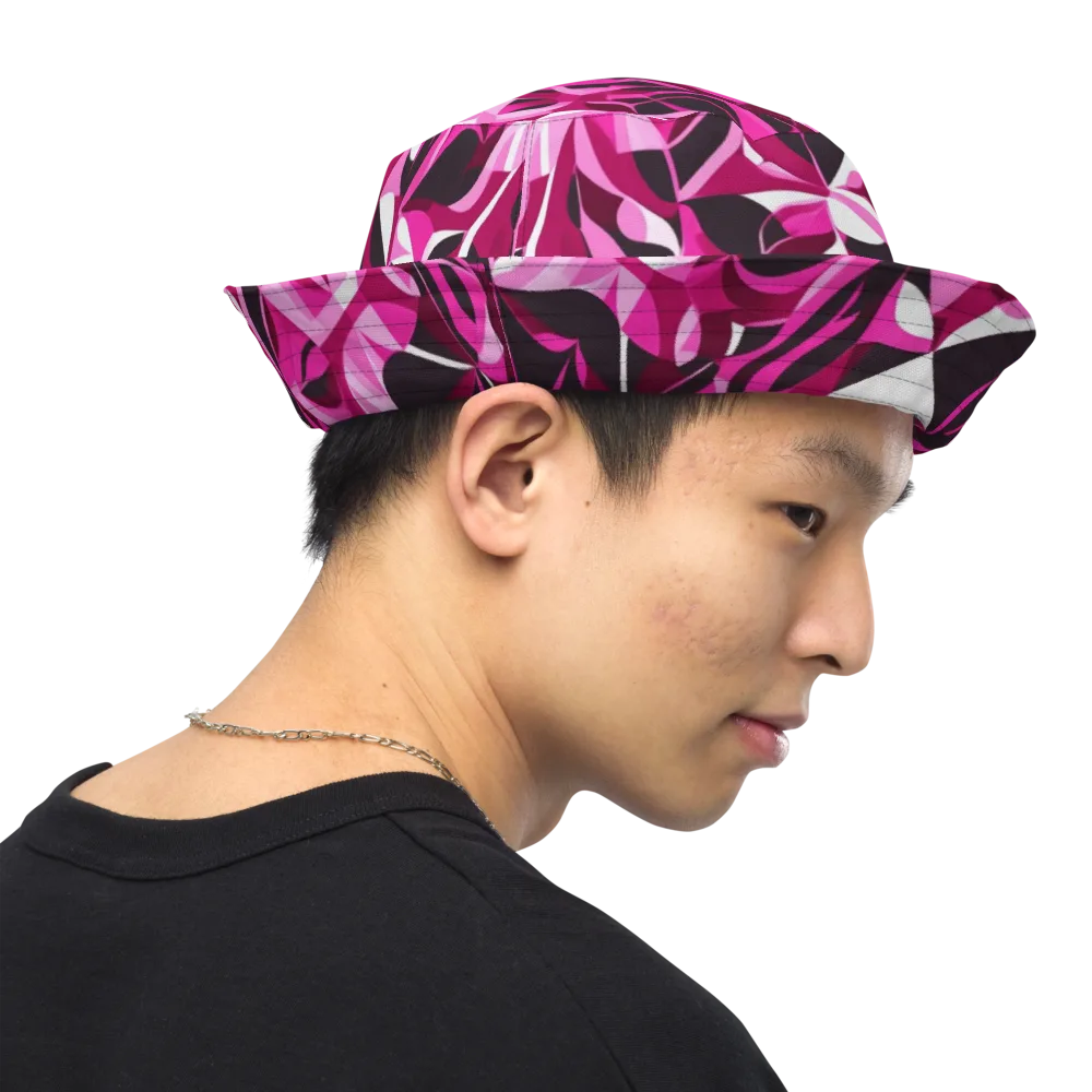Fuchsia Kaleidoscope on Reversible Bucket Hat — Right Outside