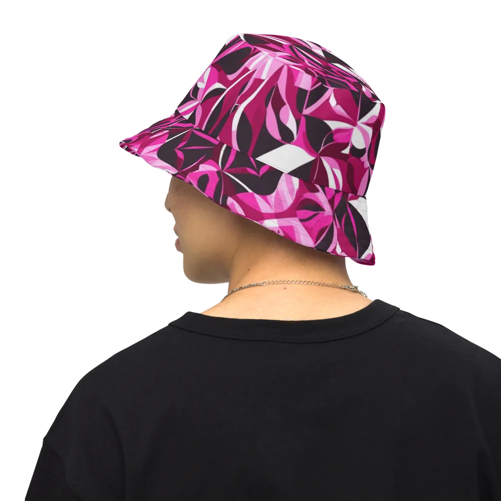 Fuchsia Kaleidoscope on Reversible Bucket Hat — Back Inside