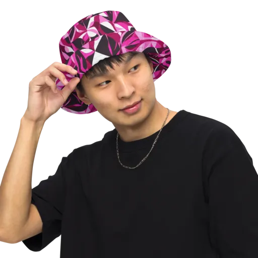Fuchsia Kaleidoscope on a Reversible Bucket Hat