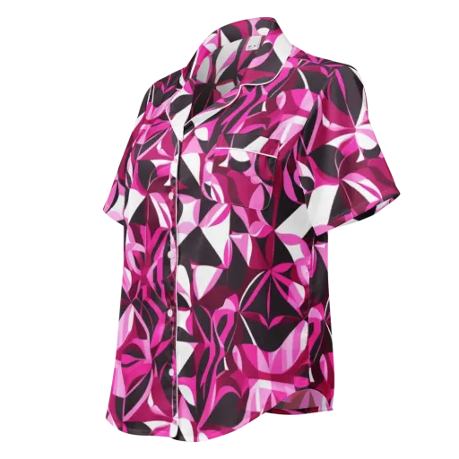 Fuchsia Kaleidoscope on a Women's Short Sleeve Pajama Top