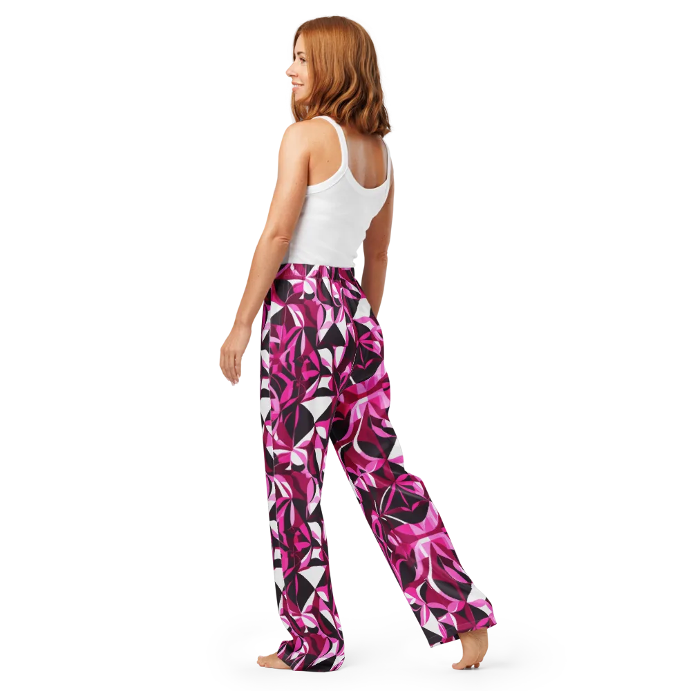 Fuchsia Kaleidoscope on Women's Pajama Pants — Back