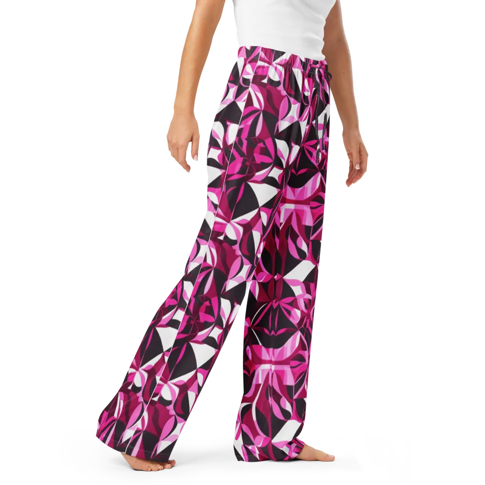 Fuchsia Kaleidoscope on Women's Pajama Pants — Right Front