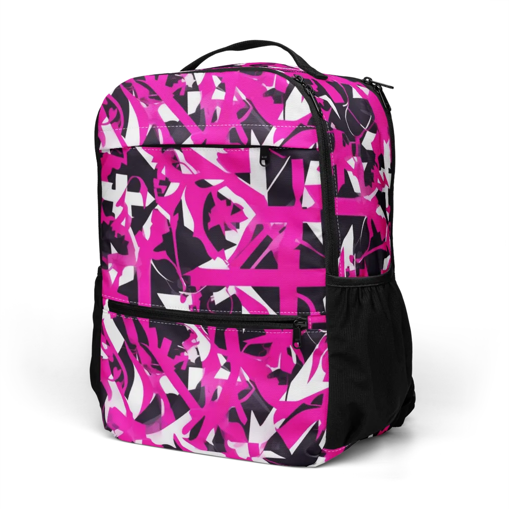 Hyperpop Geometry on Utility Backpack — Left Front