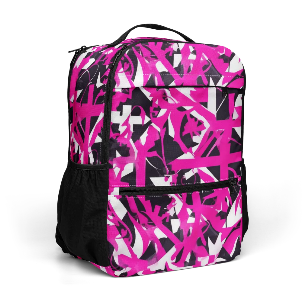 Hyperpop Geometry on Utility Backpack — Right Front